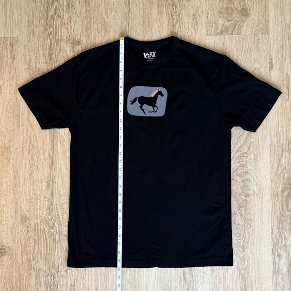 Lazy One Horse Graphic T-Shirt Black XS Funny Animal Tee Cotton - Picture 5 of 5